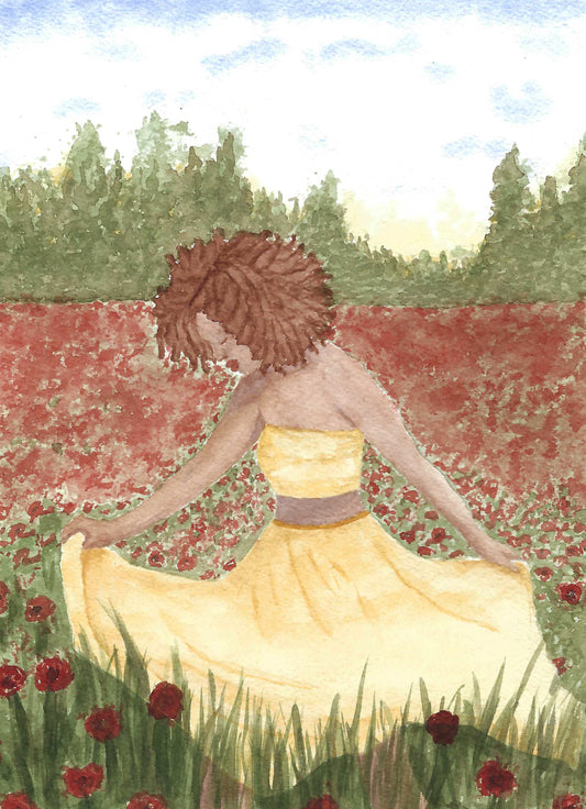 Poppy Field - Giclee Watercolor Print